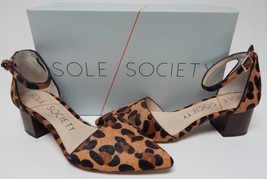 Sole Society Katarina Size US 9 M EU 40 Womens Fur Ankle Strap Pumps Tan/Leopard - £26.79 GBP