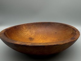 Vintage Primitive Munising 2nd Wooden Dough Bowl Rustic 11&quot; x 10&quot; Oval Wood USA - £33.36 GBP