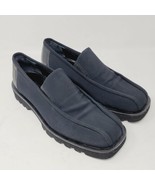 DONALD J PLINER Mens Loafers Sz 9.5 M Nylon Leather Black Slip On Shoes - £43.35 GBP