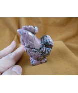 (Y-CHI-RO-714) Pink black ROOSTER bird roosters gemstone chicken hen fig... - $444.00 MXN