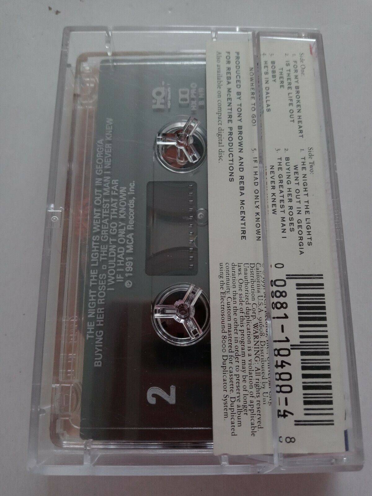 Reba McEntire For My Broken Heart Cassette Tape 1991 VERY GOOD Item image 2