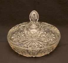 Vintage Anchor Hocking Early American Prescut large candy dish with lid ... - $15.00