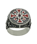 Knights Templar Jerusalem Cross and Star of David Sterling Silver Men’s ... - $144.15