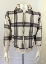 Modern Culture Boys Beige Brown Plaid Long Sleeve Full Zip Hooded Jacket... - $7.92