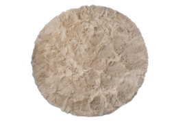 6' X 6' Taupe Round Faux Fur Washable Non Skid Area Rug - €176,67 EUR