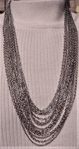 Vtg TRIFARI 15-Strand Necklace Silvertone - £73.61 GBP