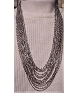 Vtg TRIFARI 15-Strand Necklace Silvertone - £73.92 GBP