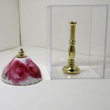 Scratch N Dent Table Lamp w Pink Roses 1.629/5 Reutter DOLLHOUSE Miniature - $11.40