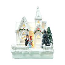 Glowing Little House Decoration Christmas Ornament Resin Snow House Gift - £19.94 GBP
