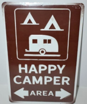 Happy Camper Wall Metal SIGN Home Decor Vintage Syle Travel Trailer RV Camping - £17.68 GBP