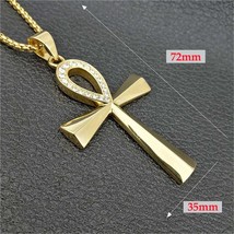 Egypt Iced Out Bling Ankh Cross Pendant Necklace For Women And Men Key of Life S - £38.19 GBP