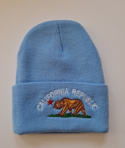 Teal Mens California Republic Cali Bear Beanie Skull Knit Embroidered Ca... - £8.17 GBP