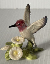 Retired Hagen Renaker Vintage Mini Hummingbird On Flower 2 1/2” - $21.73