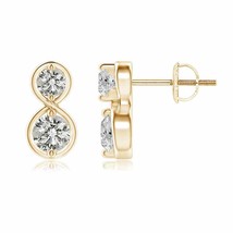 ANGARA Natural Diamond Two Stone Earrings in 14K Gold (Grade-KI3, 0.75ctw) - £1,086.10 GBP