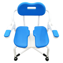 Aluminum Alloy Shower Chair Bath Seats With Armrests and Grooves 330lbs Capacity - £133.92 GBP