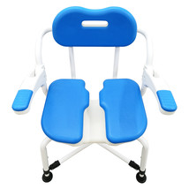 Aluminum Alloy Shower Chair Bath Seats With Armrests and Grooves 330lbs Capacity - £133.92 GBP