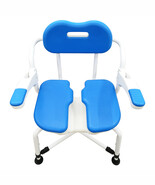 Aluminum Alloy Shower Chair Bath Seats With Armrests and Grooves 330lbs ... - £132.13 GBP