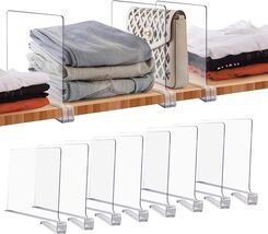 Modern Clear Acrylic Shelf Dividers - Set of 8 for Effortless Home Organ... - $54.40
