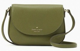 NWB Kate Spade Leila Mini Flap Crossbody Army Green Leather WLR00396 Gift Bag 1 - £70.85 GBP