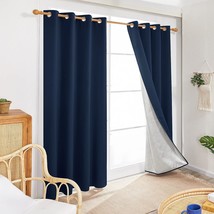 Deconovo Navy Curtains For Bedroom - Thermal Insulated Curtains,, 2 Pane... - $44.93
