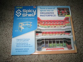 Box of 2 Spicy Shelf Adjustable Spice Racks - White - £26.81 GBP