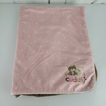 Child Of Mine Carters Pink Dot Brown Bears Cuddly Sherpa Blanket 40X30" - $49.49