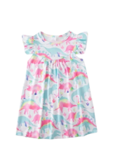 NWT Toddler Girls Dinosaur Dress Pastel Size 3T 4 5-6 7-8 NEW - £10.38 GBP