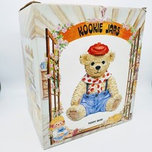 Vintage Heritage Mint Ltd Teddy Bear Cookie Jar Kookie Blue Pants / Red Cap 10&quot; - £15.46 GBP