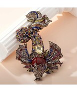 Heidi Daus Koi Fish Multicolor Rhinestones on Gold Tone Brooch Pin Extra... - $66.11 CAD