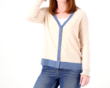 Candace Cameron Bure Surfside Button-Front Cardigan- Oatmeal Heather Blu... - $25.74