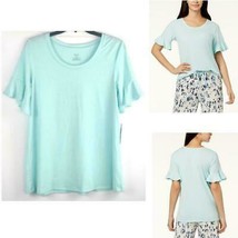 Hue Women&#39;s Solid Flounce-Sleeve Pajama Top, Size Small - £11.82 GBP