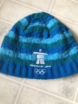 2010 Vancouver Olympic Knitted Beanie Turquoise Green Stripes - £25.35 GBP