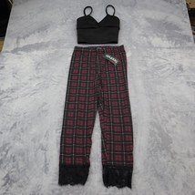 Boohoo Outfit Set Womens 2 Multicolor Plaid Sleeveless Crop Top Leggings - $25.62