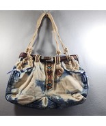 Vintage Handmade Crafted Western Wrangler Authentic Jean Purse With Leat... - $46.73