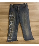Vtg Y2K INC International Concepts Denim Floral Embellished Jeans Sz 10 ... - $45.01 CAD