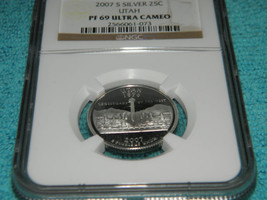 2007-S Silver 25C Utah Pr 69 Ultra Cameo By Ngc 20120189 - £19.97 GBP