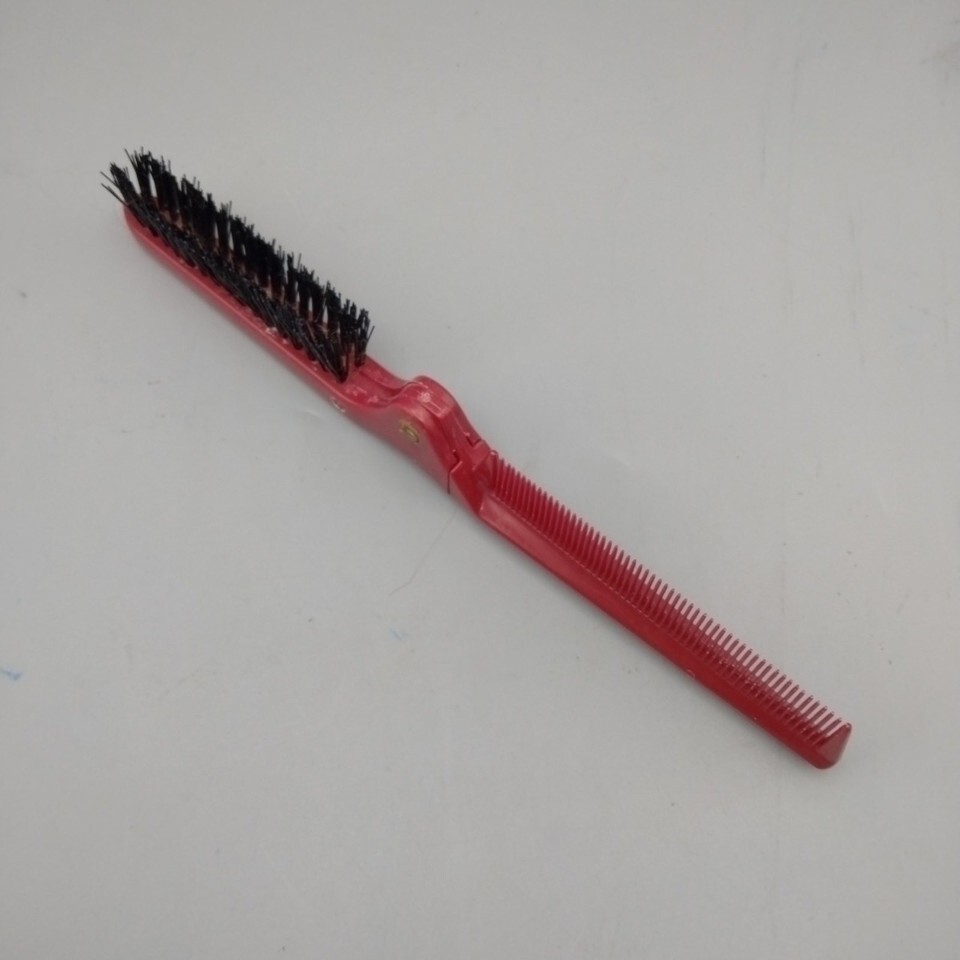 Vintage Goody Folding RED Brush / Comb Nylon Bristles Made USA - $9.90