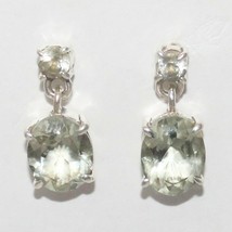 GREEN AMETHYST Earrings Natural Gemstone 925 Sterling Silver Handmade Je... - £64.39 GBP