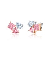 Authentic Crislu Pink and Clear Multi-stone Earrings - $103.95