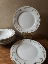 Pier 1 Imports Holiday Scroll 5 Soup / Pasta Bowls 8¾&quot; &amp; 3 Dinner Plates... - £31.97 GBP