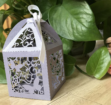 100pcs Light Purple Butterfly Laser cut wedding favor Boxes,Gift Packagi... - $34.00+