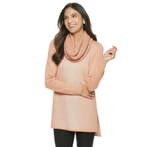 APT. 9 Tunic Knit Sweater - Removable cowl neck scarf - Peach Metallic M - £39.92 GBP