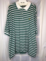 Masters Collection Polo Shirt XL Green White Stripes Golf Shirt Short Sleeve - £10.63 GBP