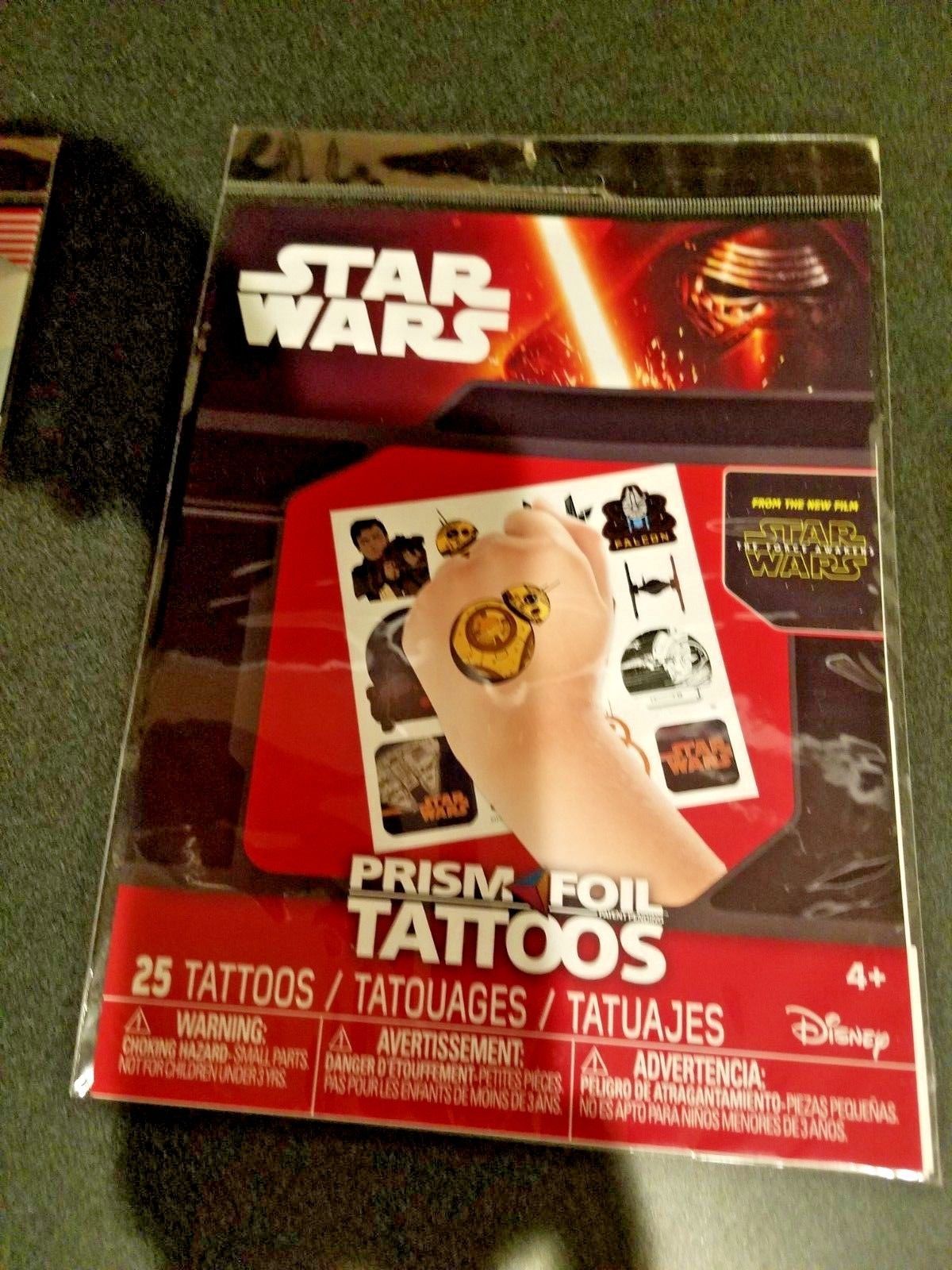 Star Wars 25 Temporary Prism FOIL Tattoos Pack - $5.89