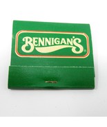 Bennigan’s Restaurant Matchbook Green Bold Logo Vintage Unstruck - $7.99