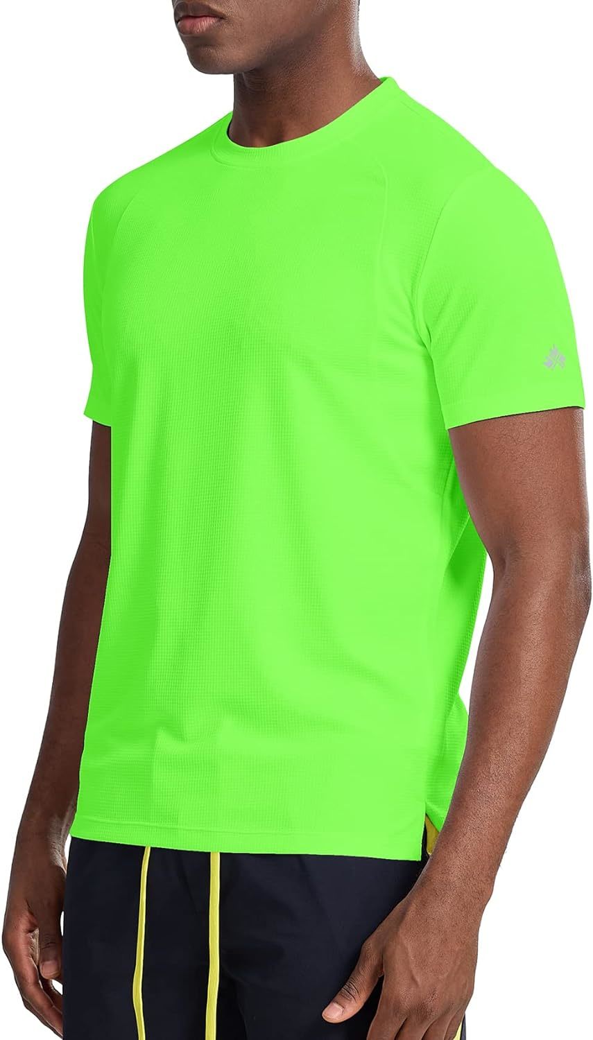 Zengjo Mens Athletic Shirts Quick Dry Short Sleeve T-Shirts Fitted Crew Neck - £35.90 GBP