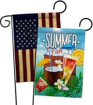 Cool Summer Drinks - Impressions Decorative USA Vintage - Applique Garden Flags  - £24.69 GBP