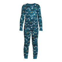 Wonder Nation Boys Halloween Long Sleeve Top &amp;Pants 2 Pcs Pajam Set Teal... - $16.82