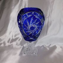 Blue Cut to Clear Footed Vase # 22687 - $139.95