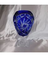 Blue Cut to Clear Footed Vase # 22687 - £110.06 GBP